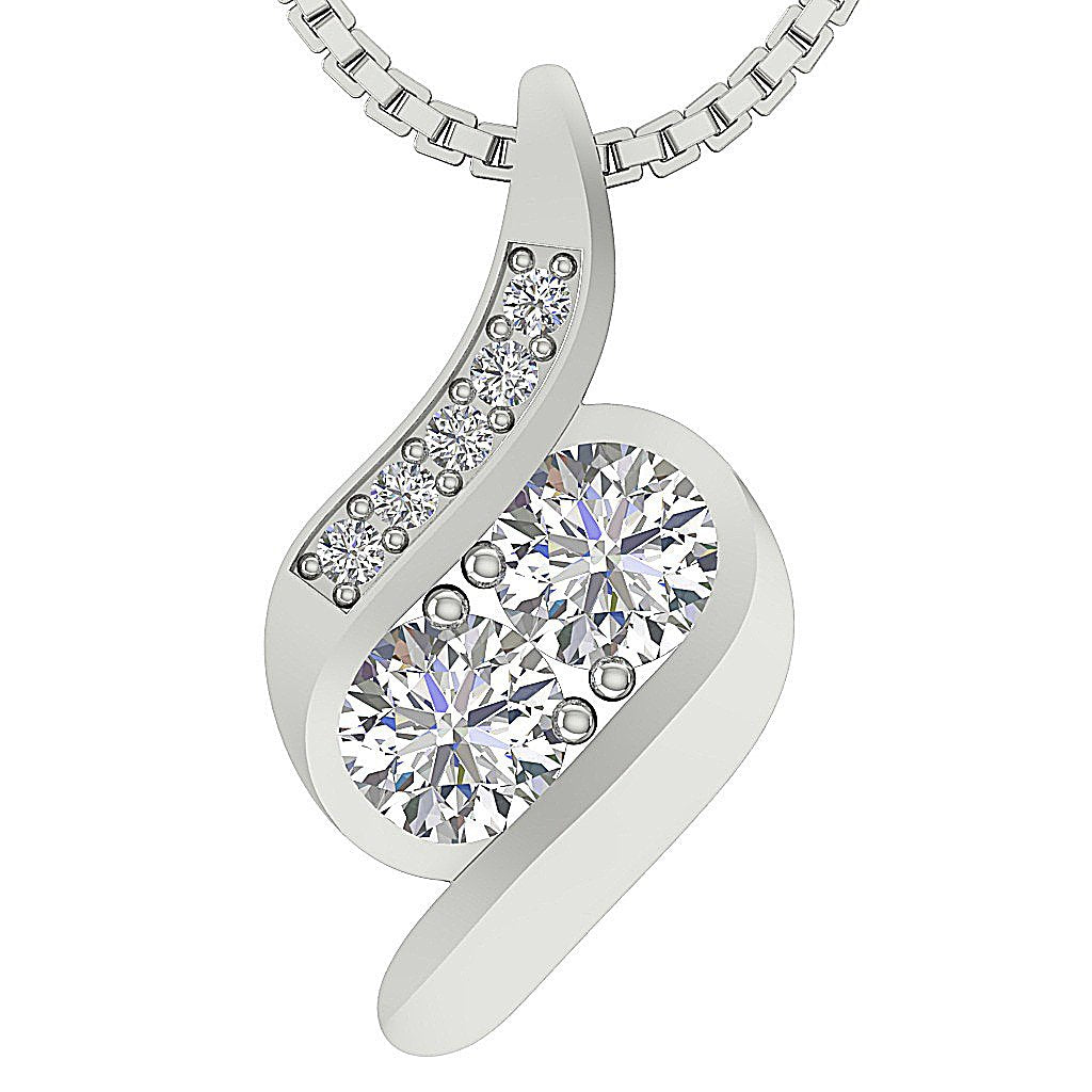 Prong Set 14k/18k White Yellow Rose Gold Natural Diamond SI1/I1 G 0.75 Carat Fashion Engagement Pendant