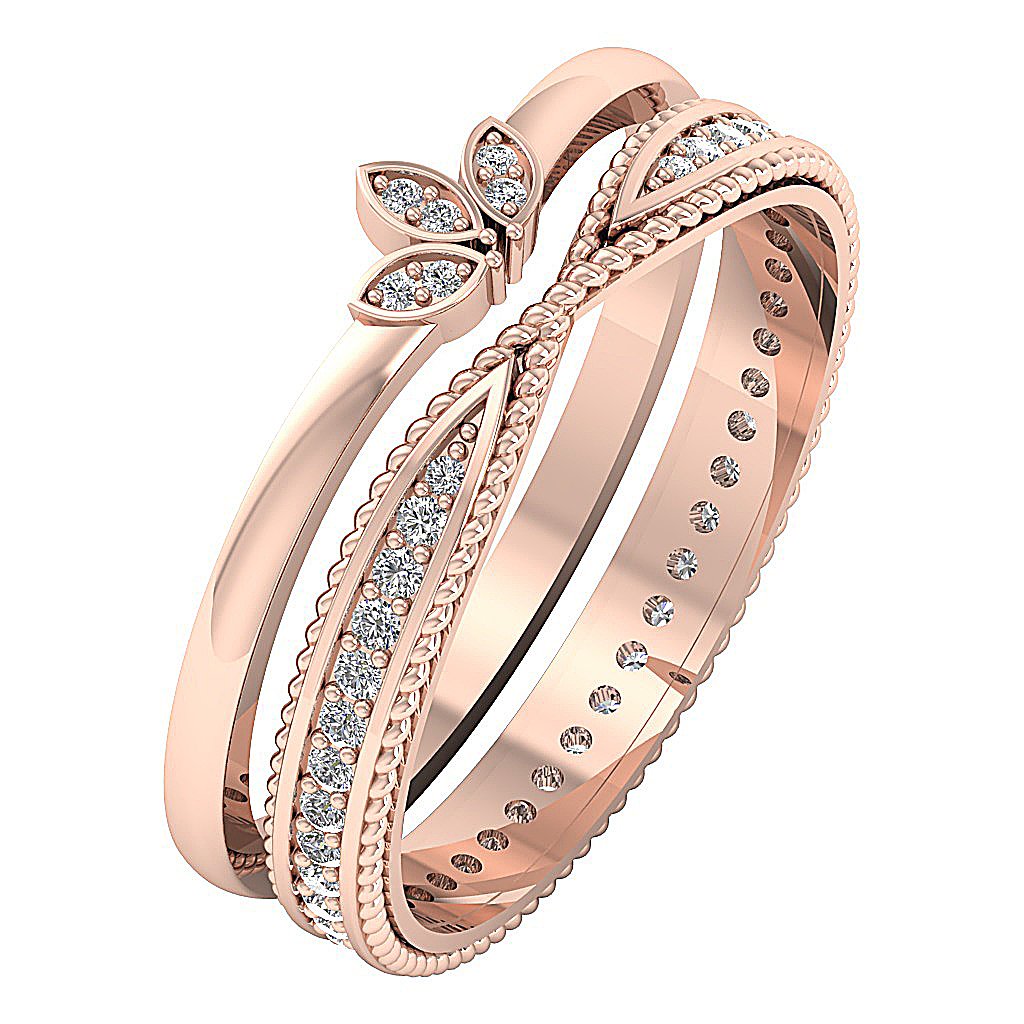 Forever Bride Wedding Sets I1 G 0.50 Ct Natural Diamond 14K Yellow Gold