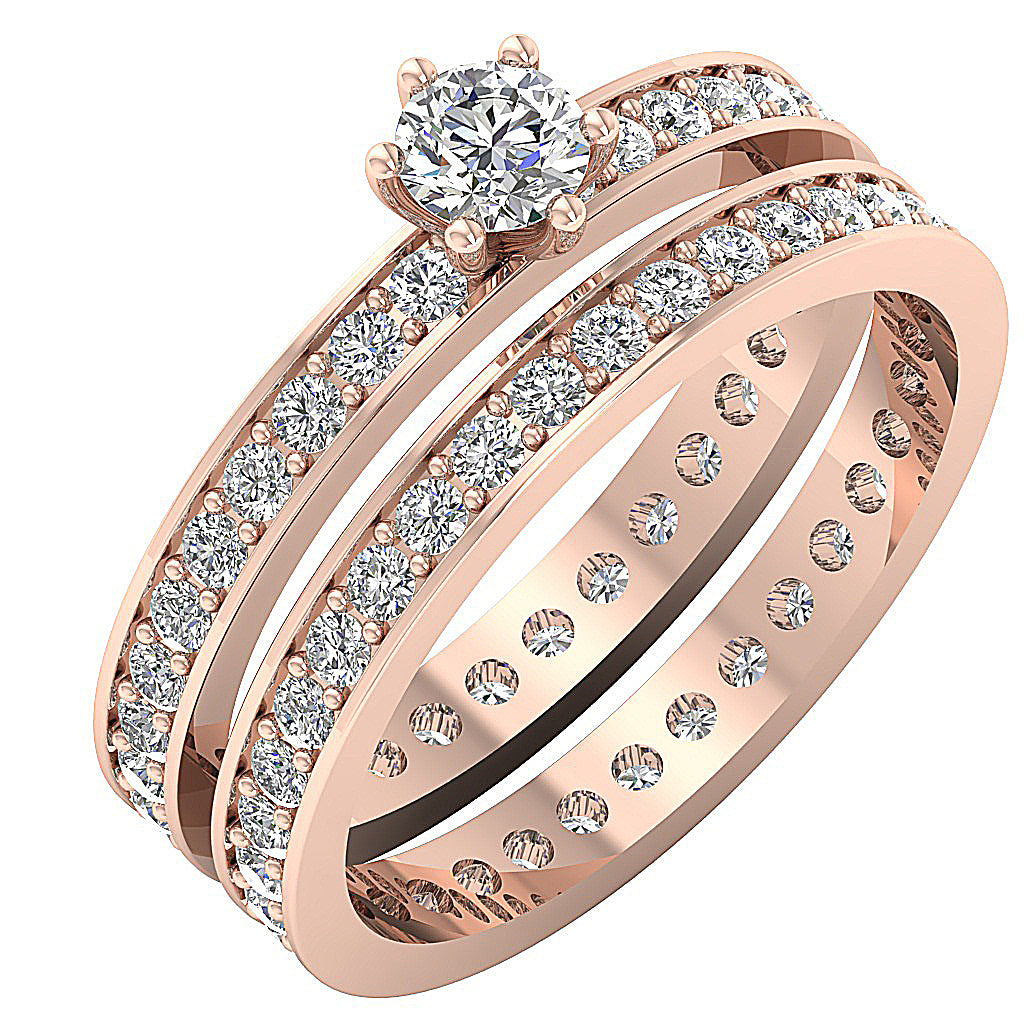 VintageStyleBridalWeddingRingSet14kRoseGold