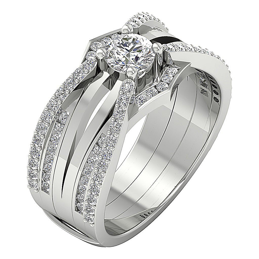 Genuine Diamond Bridal Solitaire Wedding Ring Prong Channel Set I1 G 1.30 Ct 14k Solid Gold