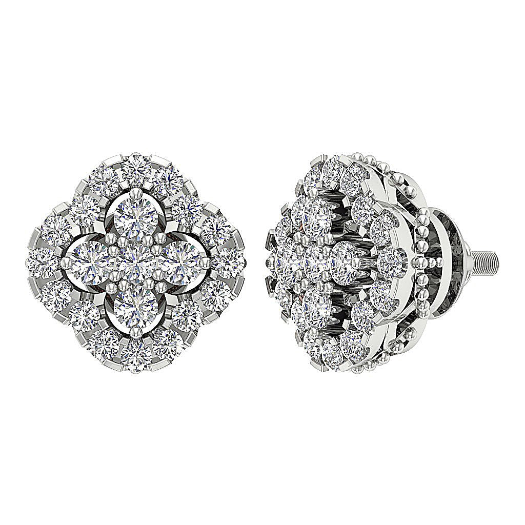 Solitaire Studs Anniversary Earring Round Diamond SI1/I1 G 0.80 Ct 18k/14k Solid Gold Prong Set
