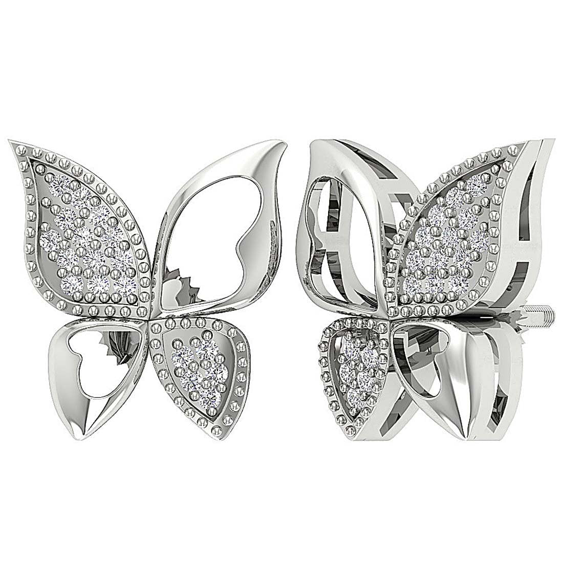 SI1/I1 G 0.20 Ct Fashion Wedding Earrings Genuine Diamond 18k/14k Yellow Gold Prong Set