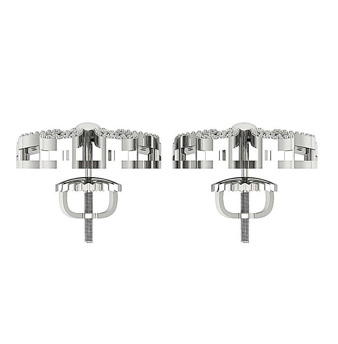 Natural Diamond Fashion Engagement Earrings SI1/I1 G 0.50 Ct 18k/14k White Gold Prong Bezel Set