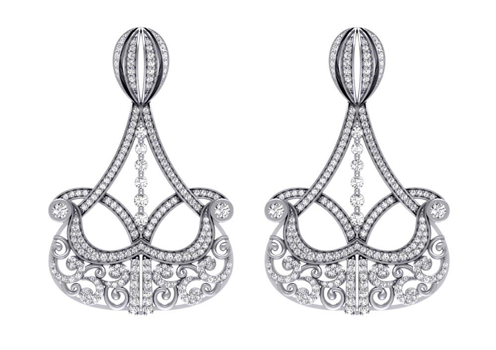 Chandelier Wedding Earring Genuine Diamond SI1/I1 G 4.00 Ct 18k/14k Solid Gold Prong Bezel Set
