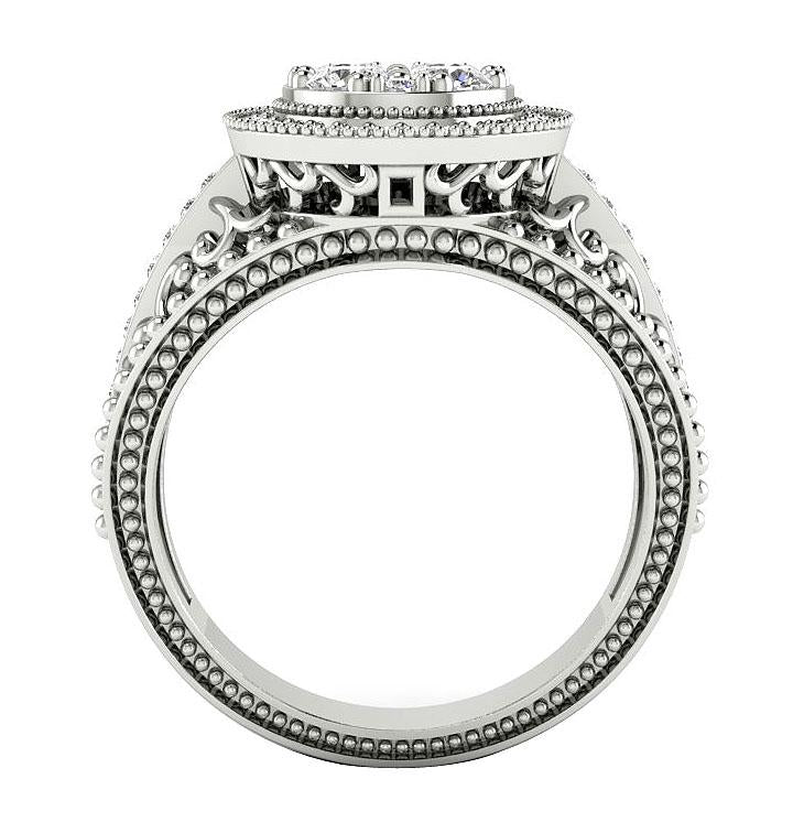 Designer Anniversary Ring Round Cut Natural Diamond 14K Gold I1 G 1.00 Carat