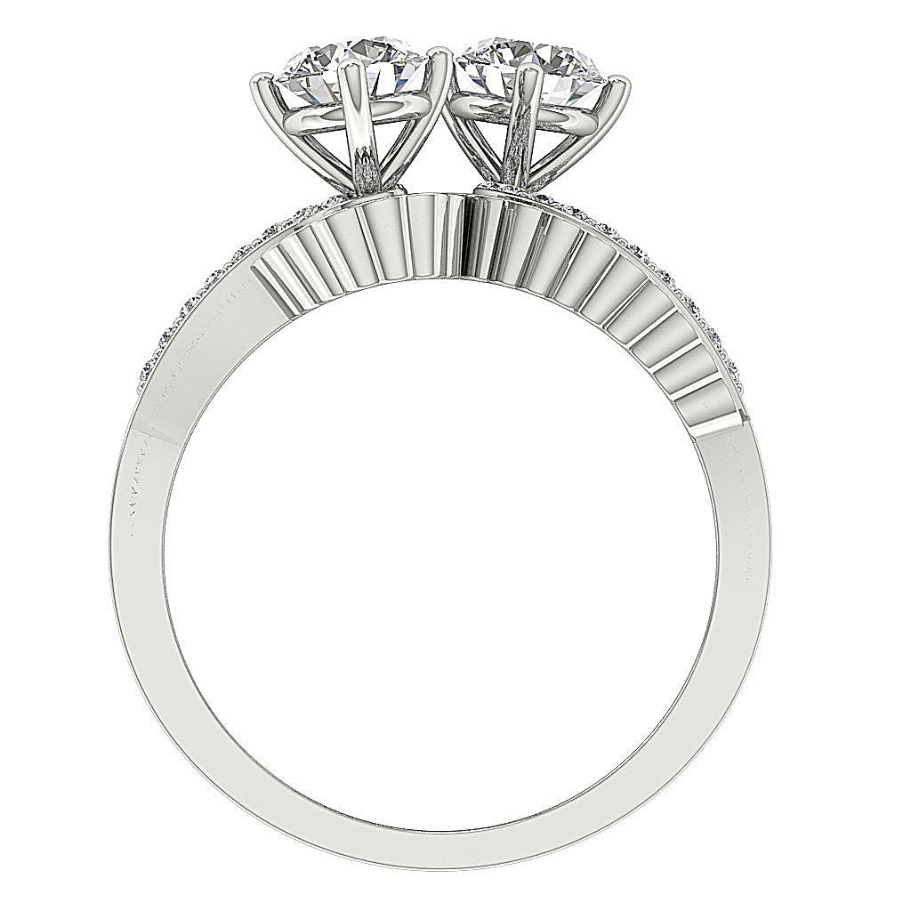 14k Yellow Gold Forever Us Two Stone Engagement Ring Natural Diamond SI1 G 1.50 Ct Prong Set