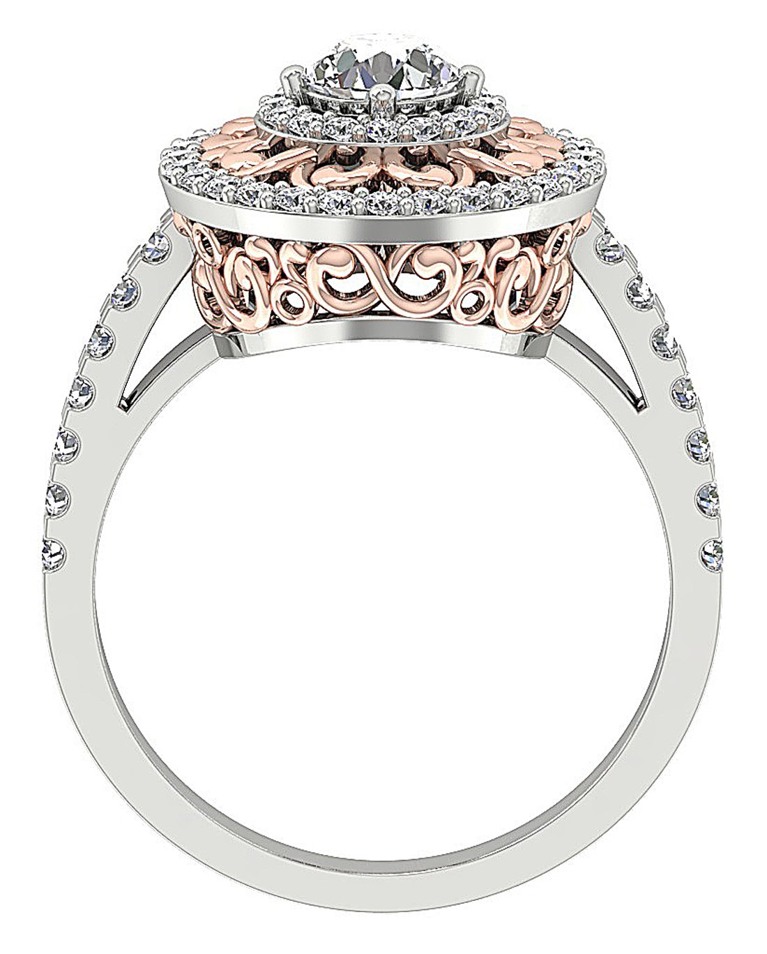 14k Rose Gold Vintage Solitaire Wedding Ring Genuine Diamond SI1 G 1.25 Carat Prong Set