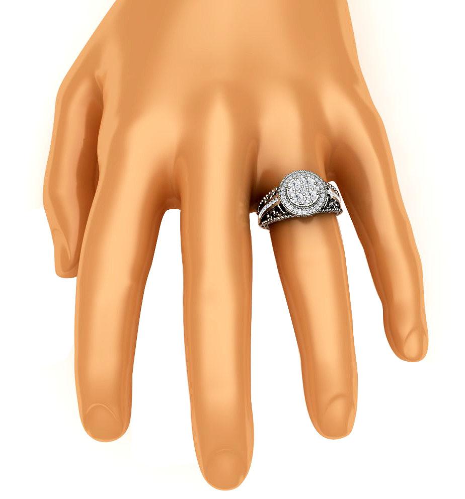 Designer Anniversary Ring Round Cut Natural Diamond 14K Gold I1 G 1.00 Carat