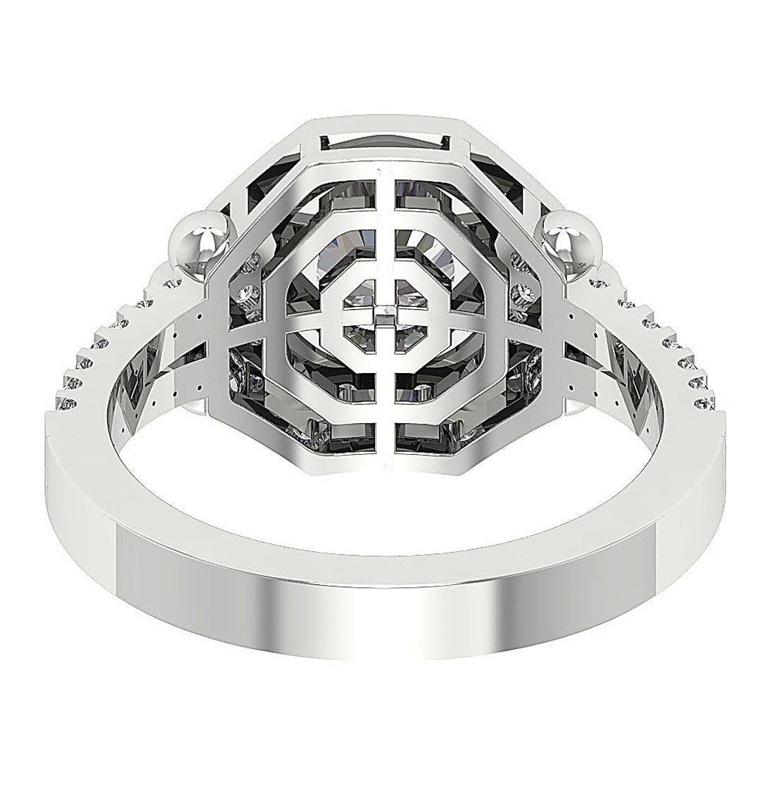 Prong & Bezel Set 14k Solid Gold 11.35 MM I1 G 1.50 Ct Accent Solitaire Halo Round Cut Diamond Ring