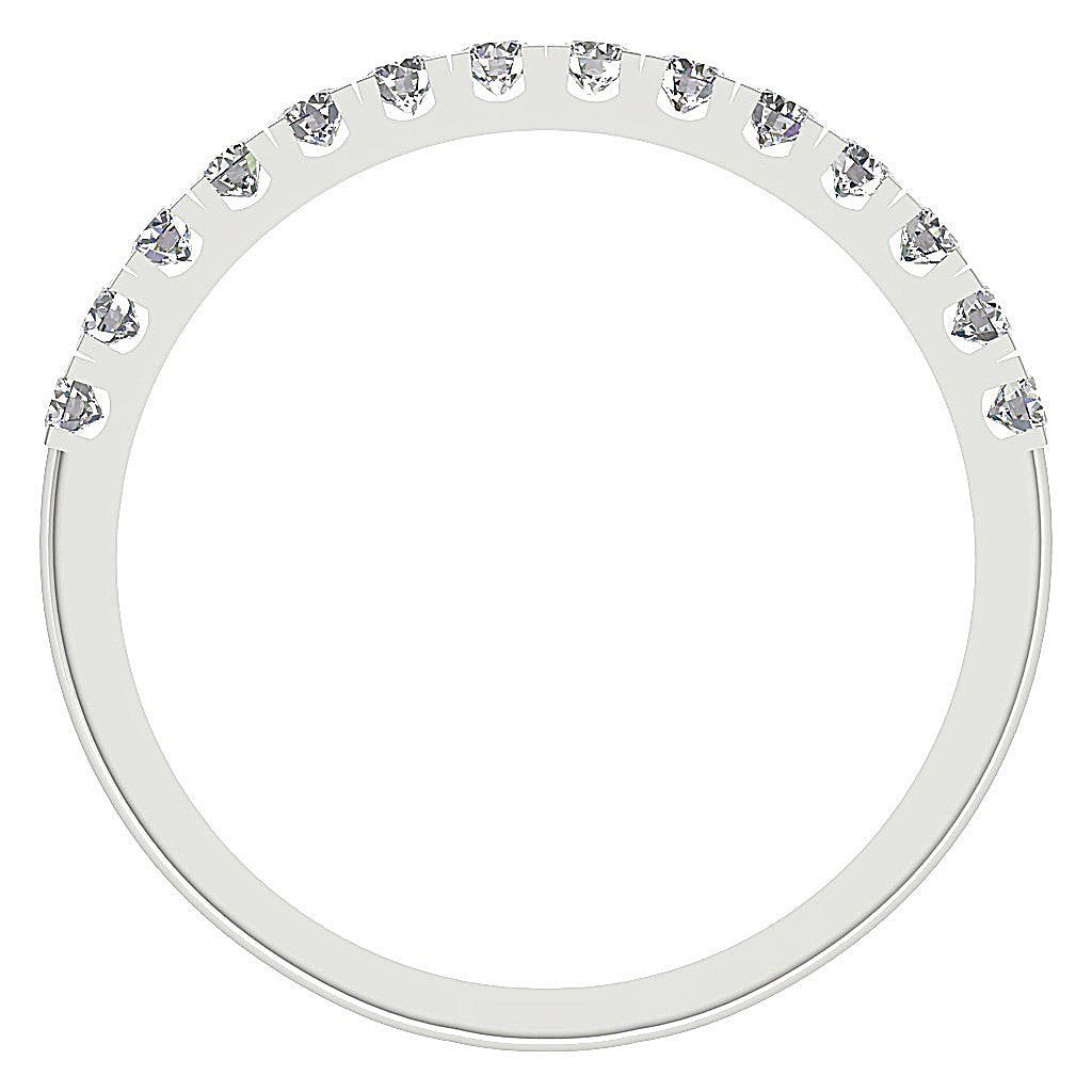 14k White Yellow Rose Gold Petite Wedding Ring SI1 G 0.45 Ct Natural Round Diamond Pave Set 2.20MM