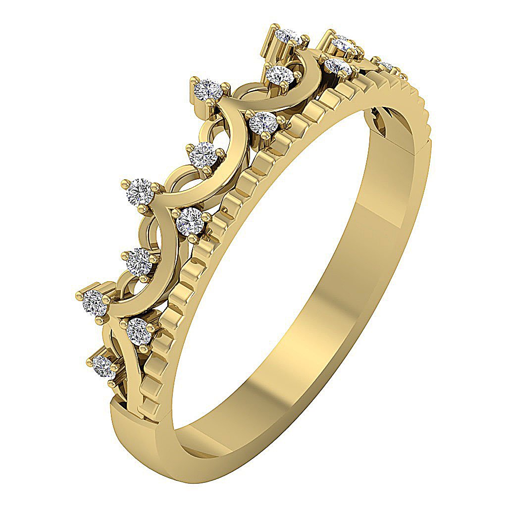 5.45 MM I1 G 0.20 Ct Designer Engagement Ring Natural Diamond Prong Set 14k Solid Gold