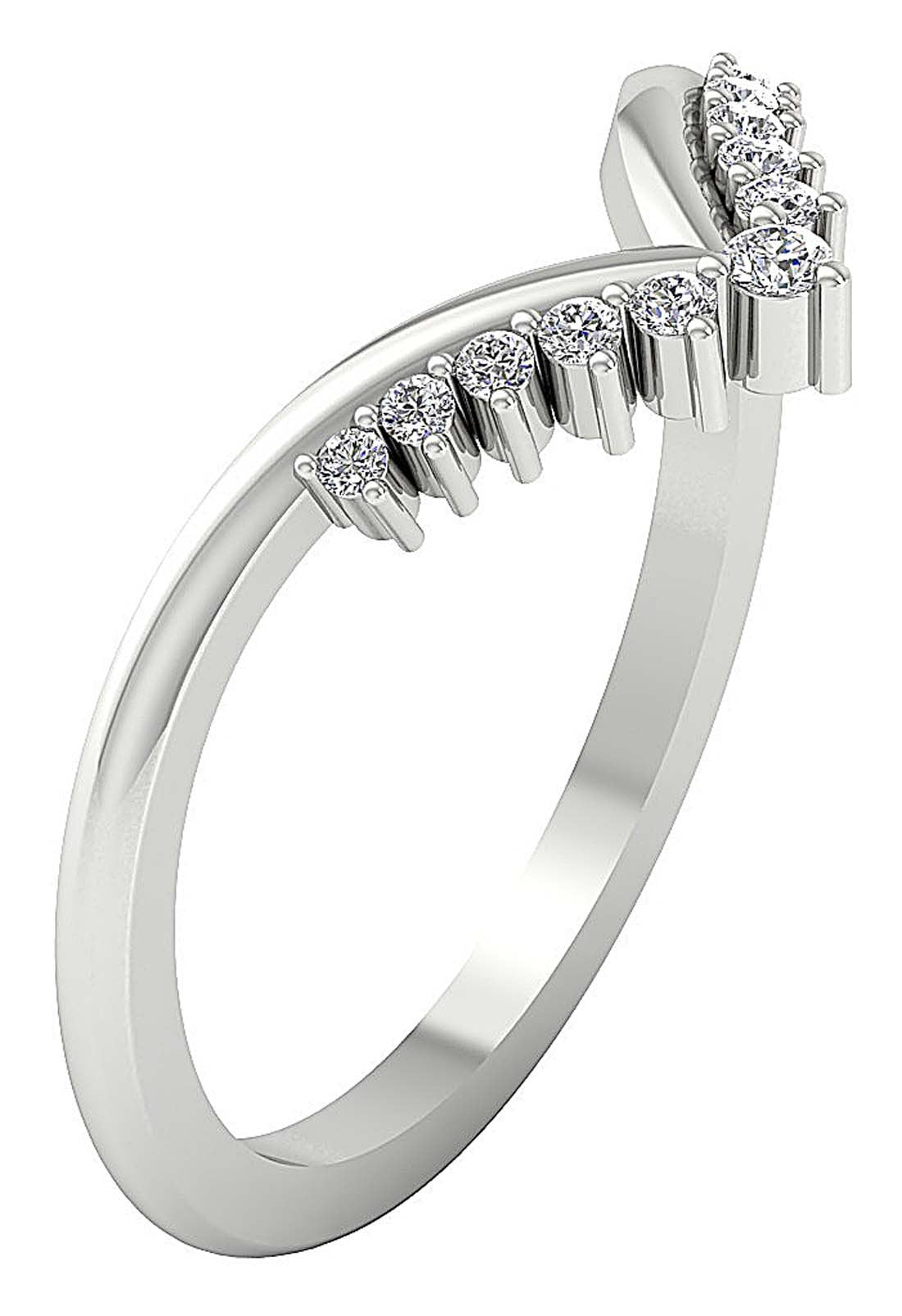 Natural Diamond Designer Engagement Ring SI1 G 0.15 Ct 14K White Gold Prong Set 9.35 MM