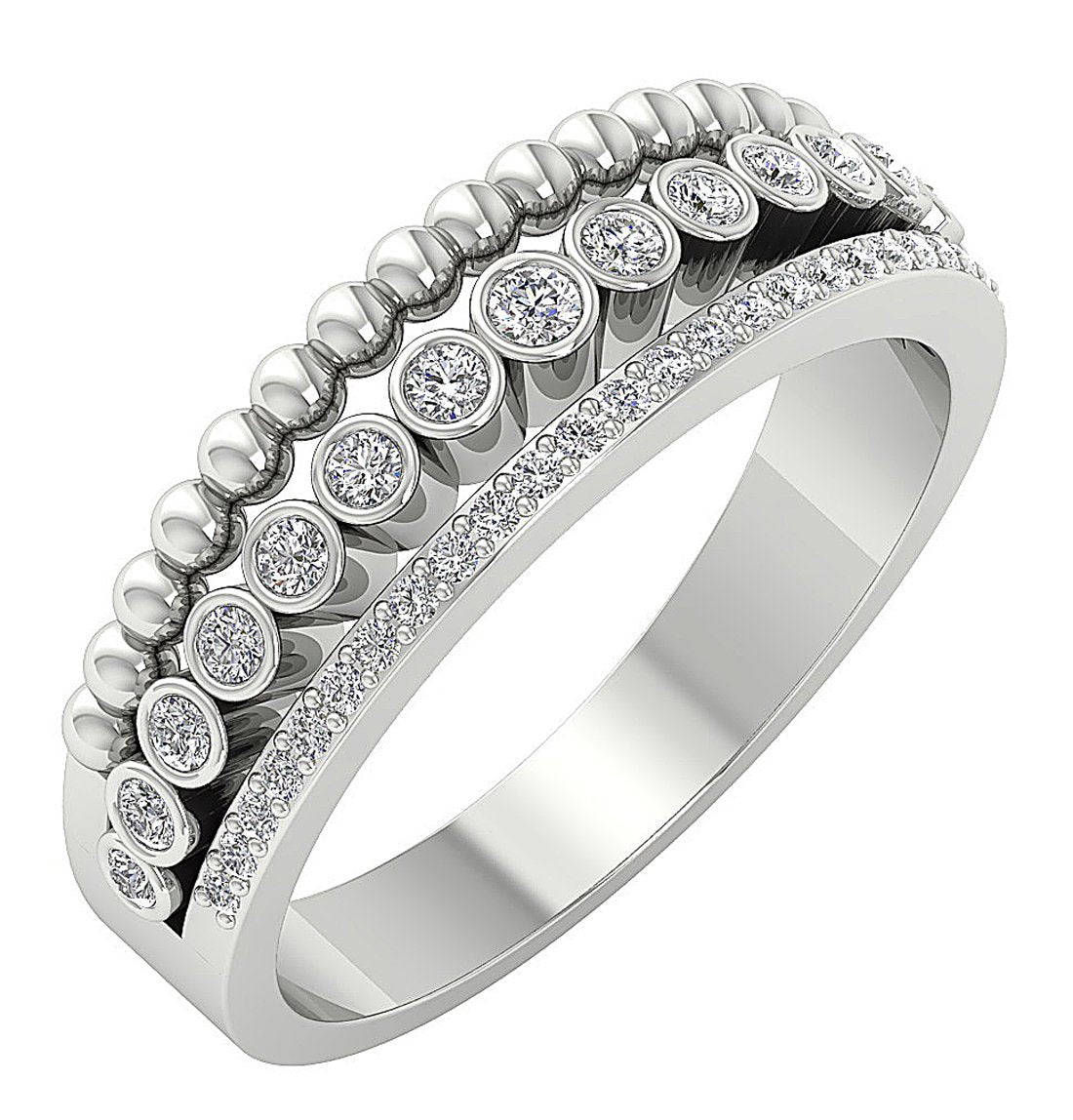 Genuine Diamond Solid Gold Designer Ring VS1 E 0.50 Ct 6.90MM