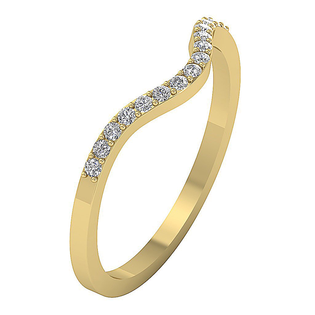 Natural Round Diamond Prong Set 14k Solid Gold Wedding Ring I1 G 0.20 Carat 1.35MM