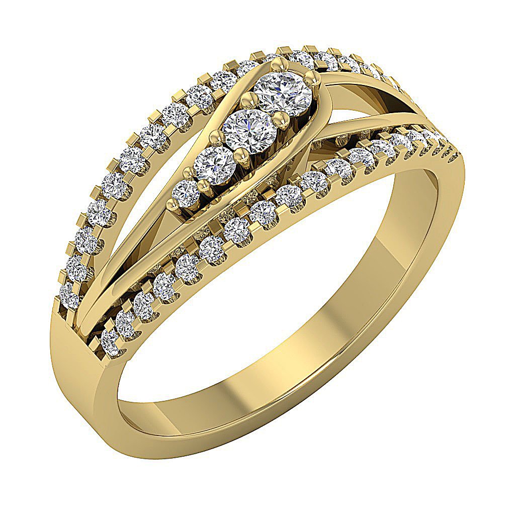 Genuine Round Cut Wedding Ring SI1 G 0.65 Ct 14K Solid Gold 8.35 MM