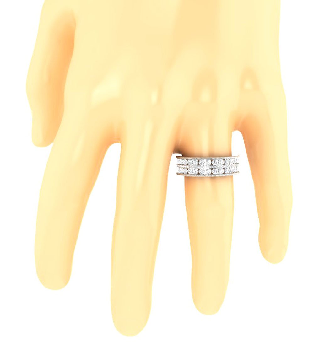 Engagement Fashion Ring 14k Solid Gold Prong & Channel Set SI1 G 1.550 Ct
