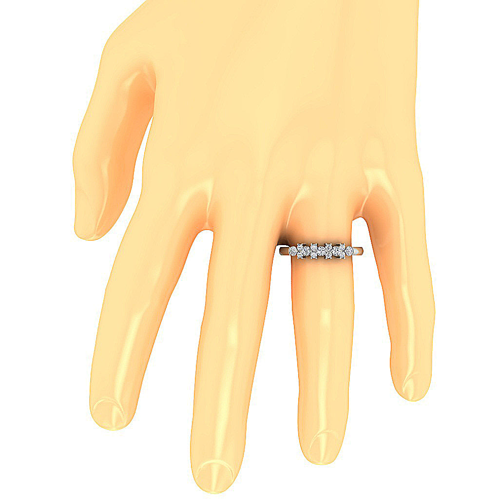 14K Solid Gold Anniversary Ring Round Diamond I1 G 0.75 Ct Prong Set