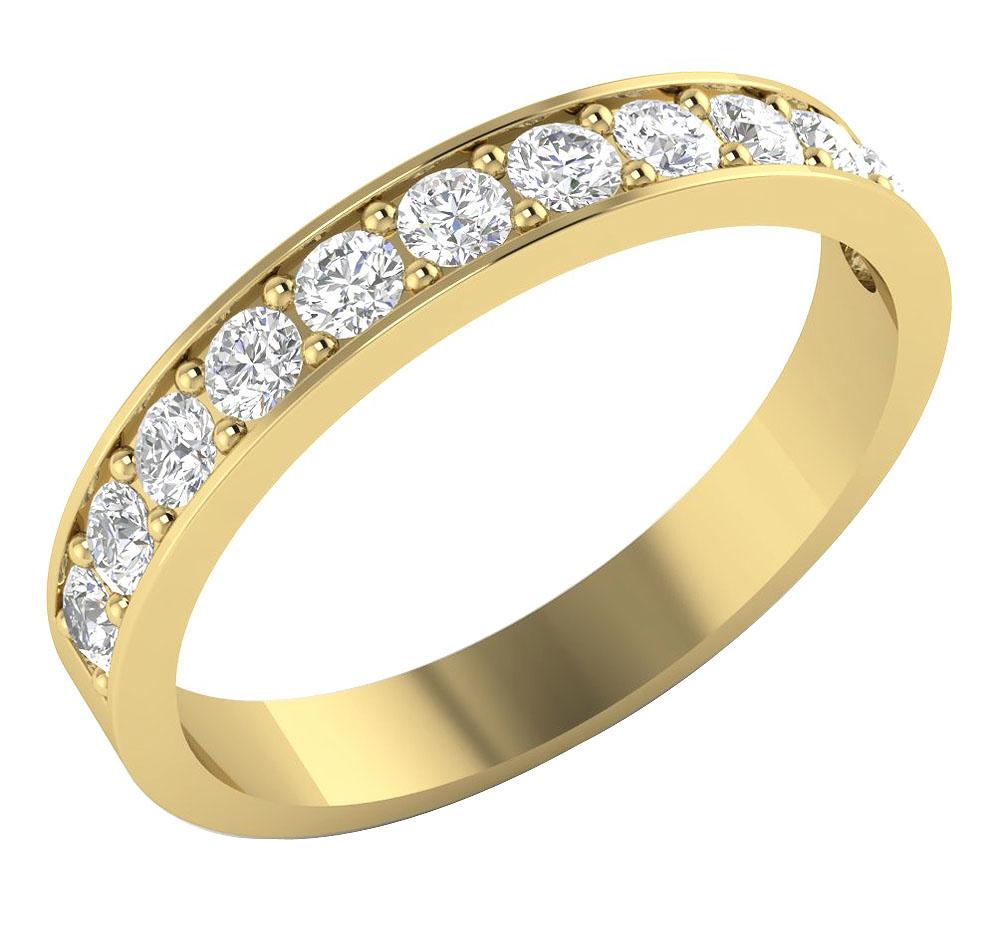 Genuine Diamond Prong Set Fashion Ring SI1 G 0.75 Ct 14K Solid Gold 3.40 MM