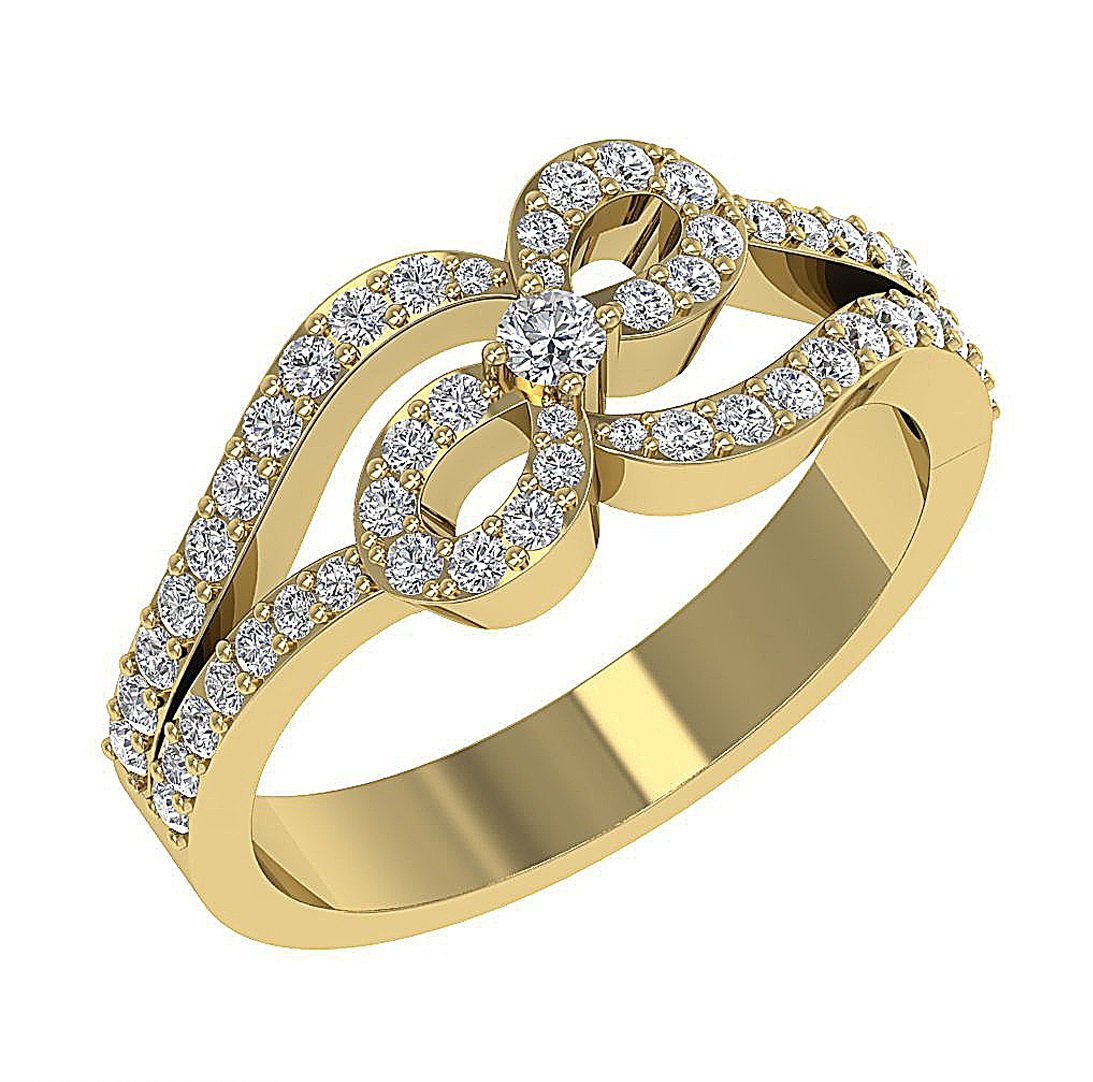 Natural Diamond 14K Solid Gold Engagement Diamond Ring SI1 G 0.90 Ct 8.95MM