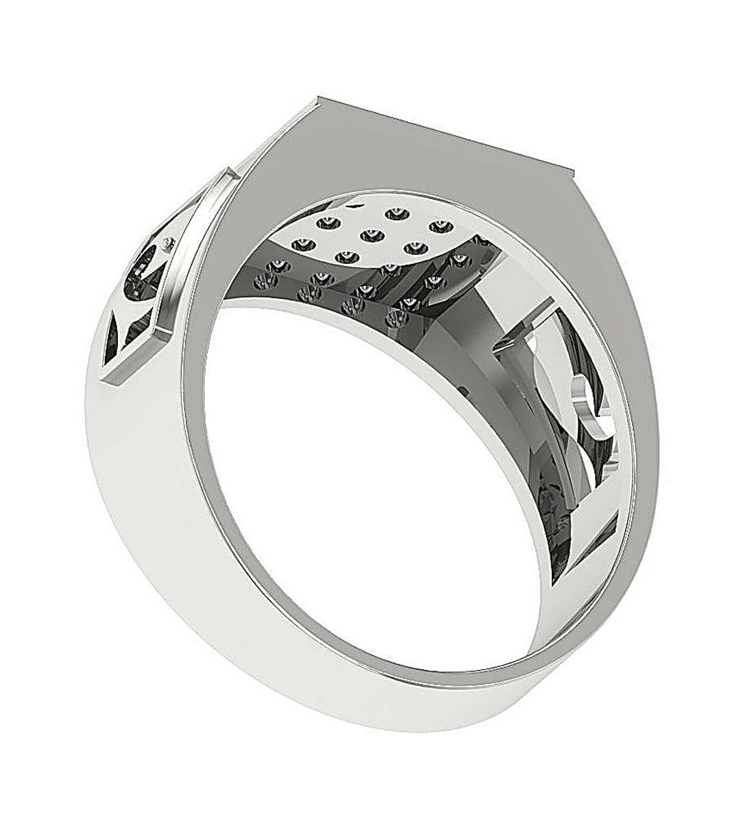 14k Solid Gold Mens Anniversary Ring SI1/I1 G 0.80Ct Round Diamond Prong Set Width 11.25MM