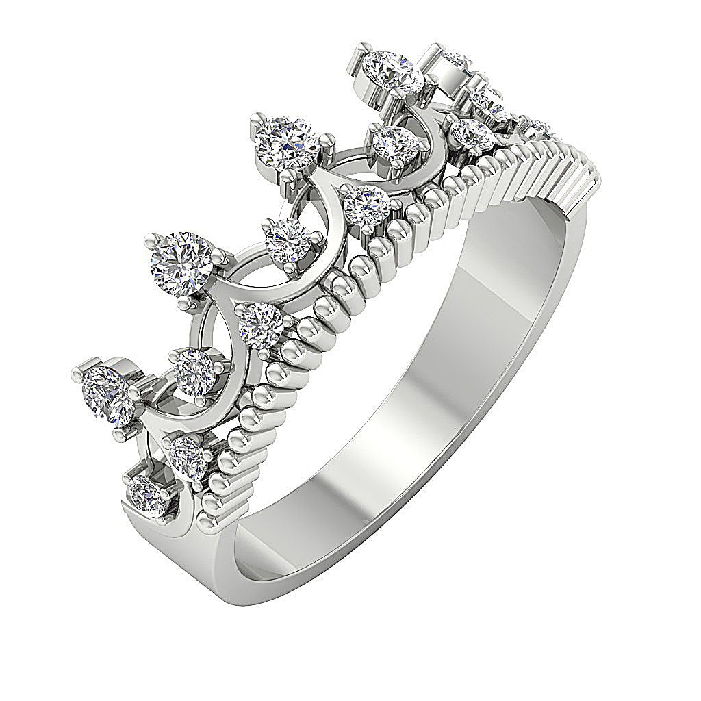 Prong Set I1 G 0.55Ct Round Diamond Anniversary Ring 14k White Yellow Rose Gold 8.30 MM