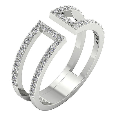 Spilt Shank Open Wedding Ring SI1 G 0.55 Ct Genuine Diamond Prong Set 14k Solid Gold