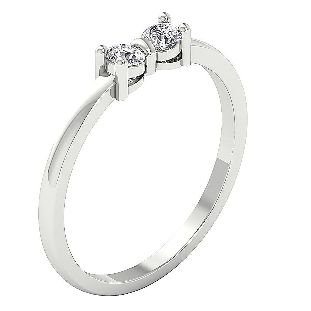 Engagement Prong Set Natural Diamond Ring Forever Us 2 Stone SI1 G 0.25 Ct