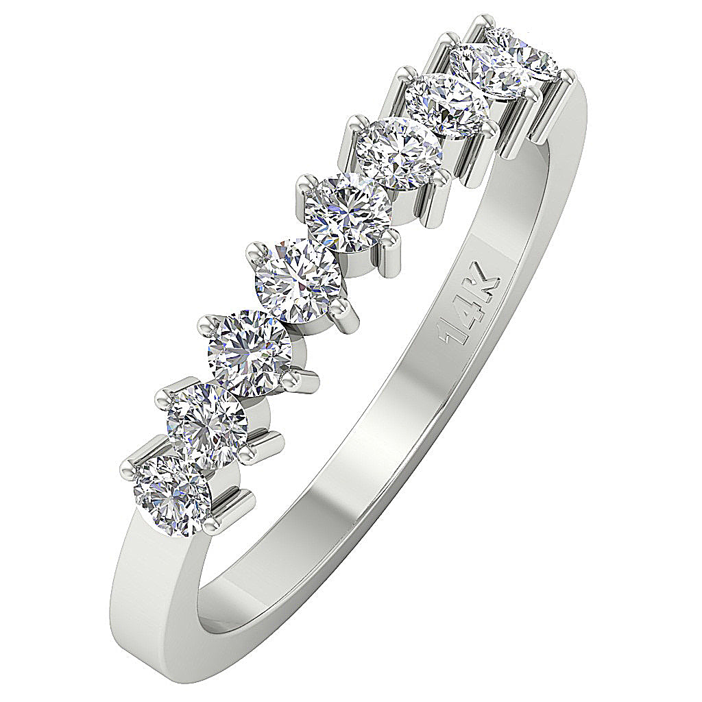 Wedding Ring Genuine Diamond I1 G 0.70 Ct 14K Solid Gold Prong Set