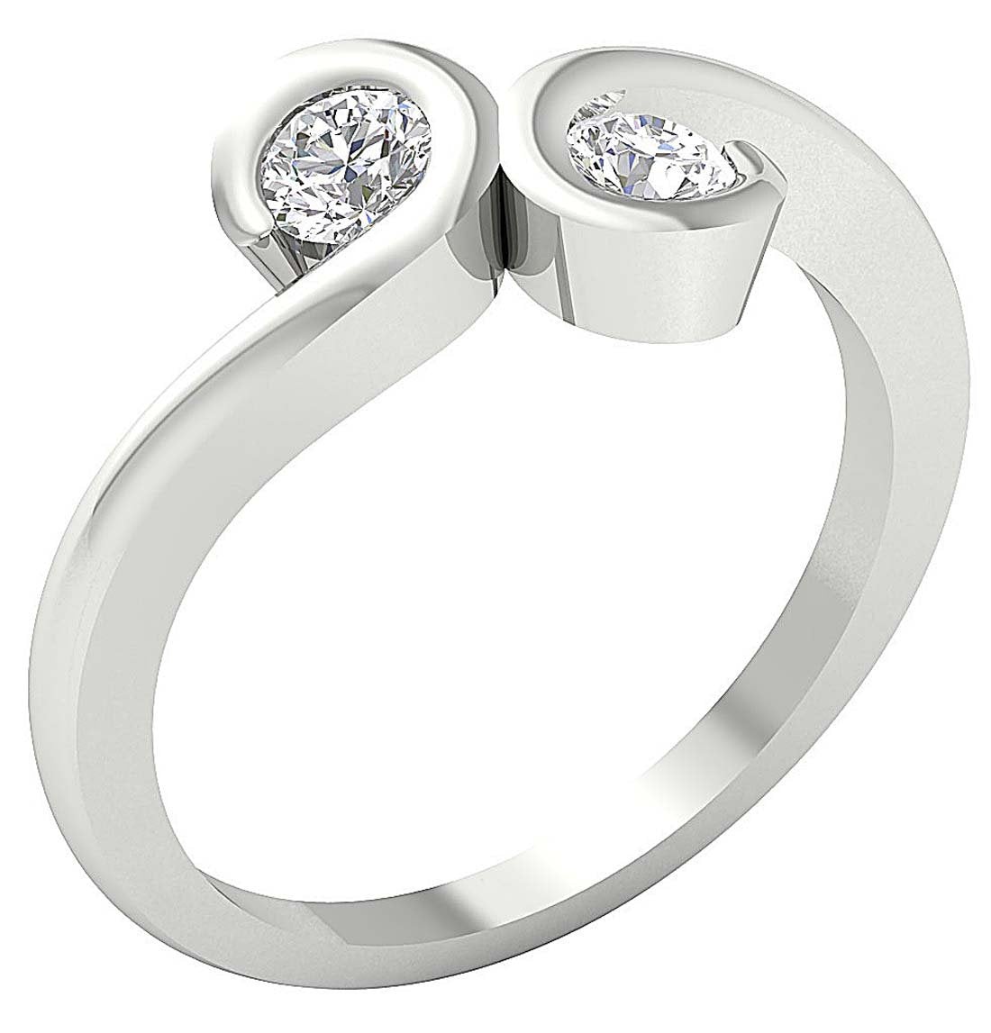 I1 G 0.55 Ct Forever Us Two Stone Solitaire Wedding Ring Genuine Diamond Prong Set 14k Yellow Gold