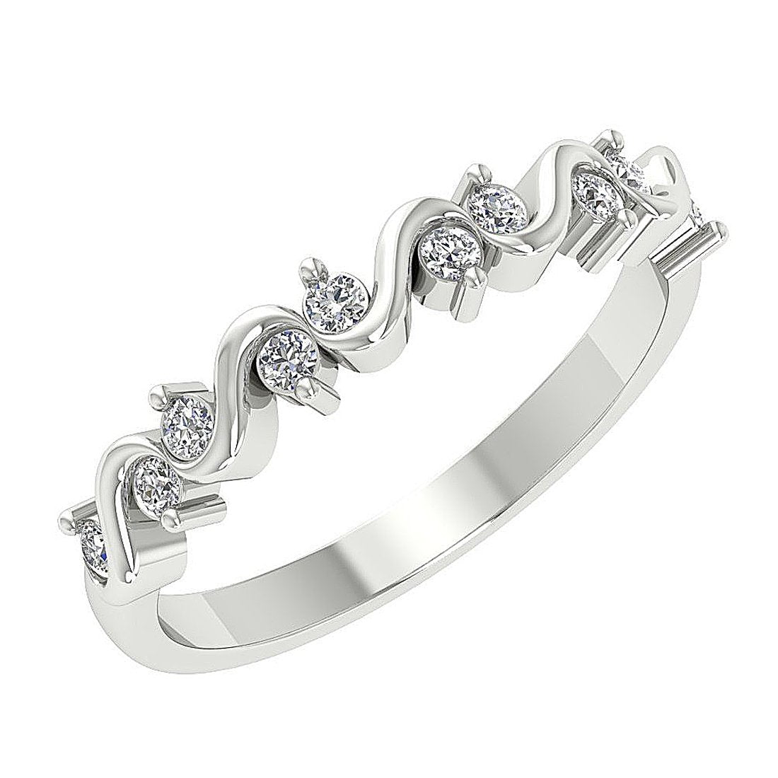 Natural Diamond 14k Two tone Gold Designer Engagement Ring SI1 G 0.30 Ct 3.40 MM
