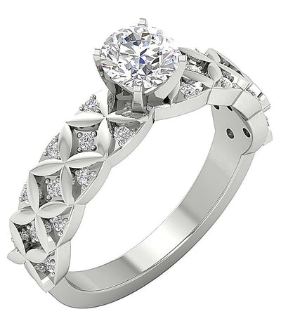 I1 G 1.10 Ct Genuine Diamond Designer Solitaire Wedding Ring 14k Yellow Gold Prong Set