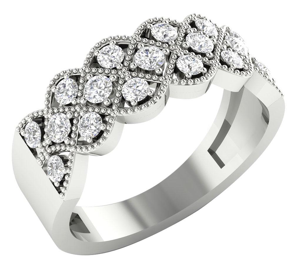 Rose Gold Fashion Round Diamond Ring Prong Set SI1 G 0.70 Ct 7.80 MM