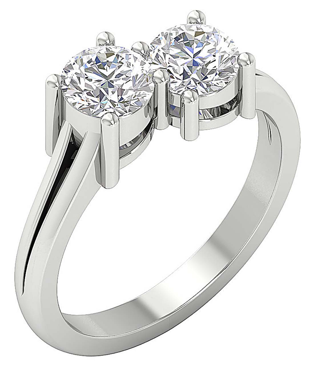Forever Us Two Stone Solitaire Wedding Ring I1 G 1.60 Ct Genuine Diamond Prong Set 14k Solid Gold