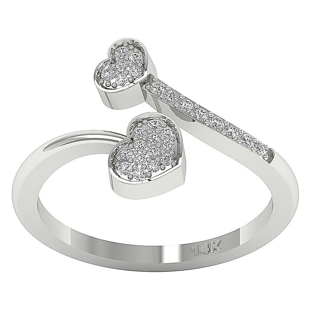 Natural Diamond Engagement Ring Open Prong Set VS1 E 0.20 Ct 14k Solid Gold 12.50 MM