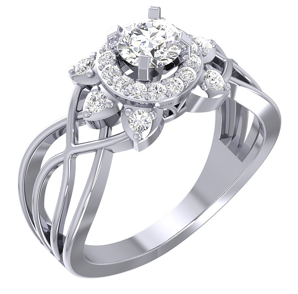 14K Gold Designer Solitaire Engagement Ring For Women SI1 G 0.90 Carat Natural Diamond