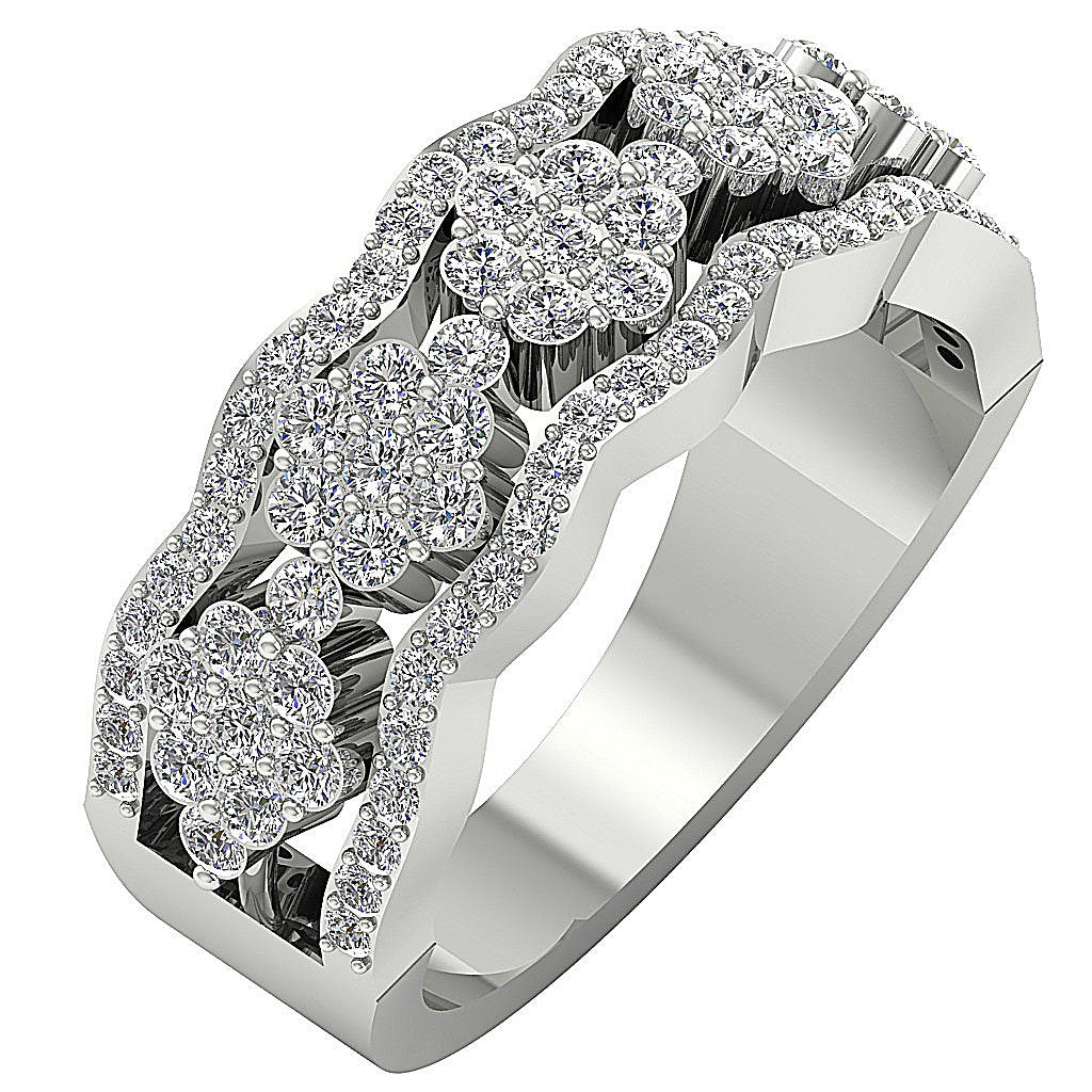 I1 G 1.50 Ct Designer Engagement Ring Natural Diamond 14K Yellow Gold Prong Set 8.55 MM