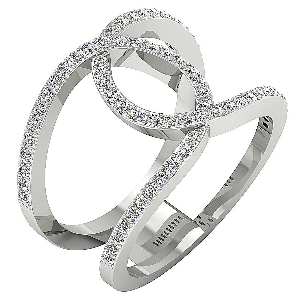 Natural Diamond Designer Engagement Ring SI1 G 0.750 Ct 14K Rose Gold Prong Set 15.45 MM