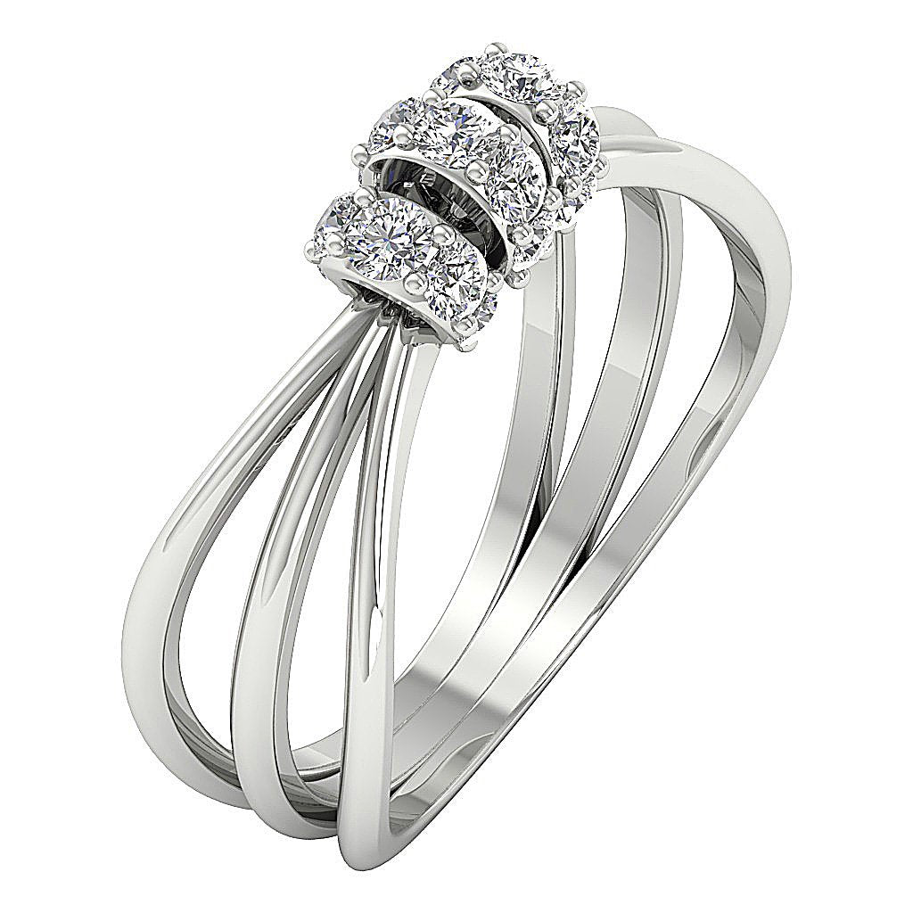 2Tone Engagement 14K Solid Gold Diamond Ring SI1 G 0.35 Ct 5.60 MM