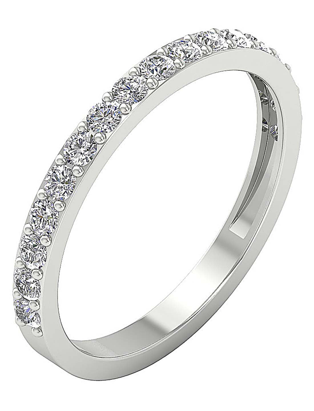 Anniversary Ring Round Diamond I1 G 0.75 Ct 14K White Gold Prong Set