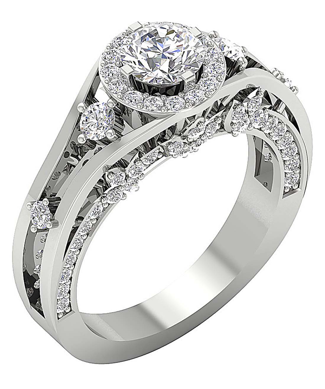 Fashion Genuine Natural Diamond Ring SI1 G 2.00 Ct Prong Set Solid Gold 9.10MM