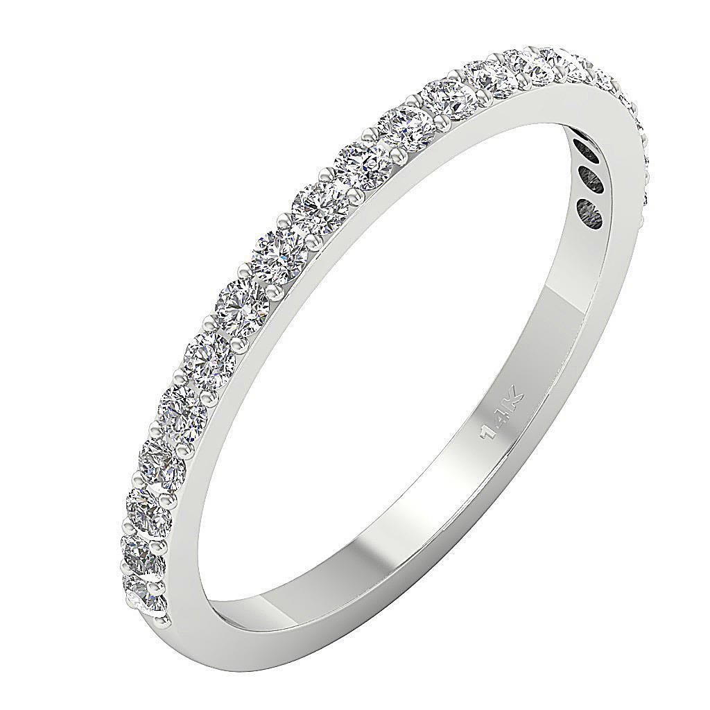 Anniversary Ring I1 G 0.55 Ct Natural Diamond 14K Solid Gold Prong Set