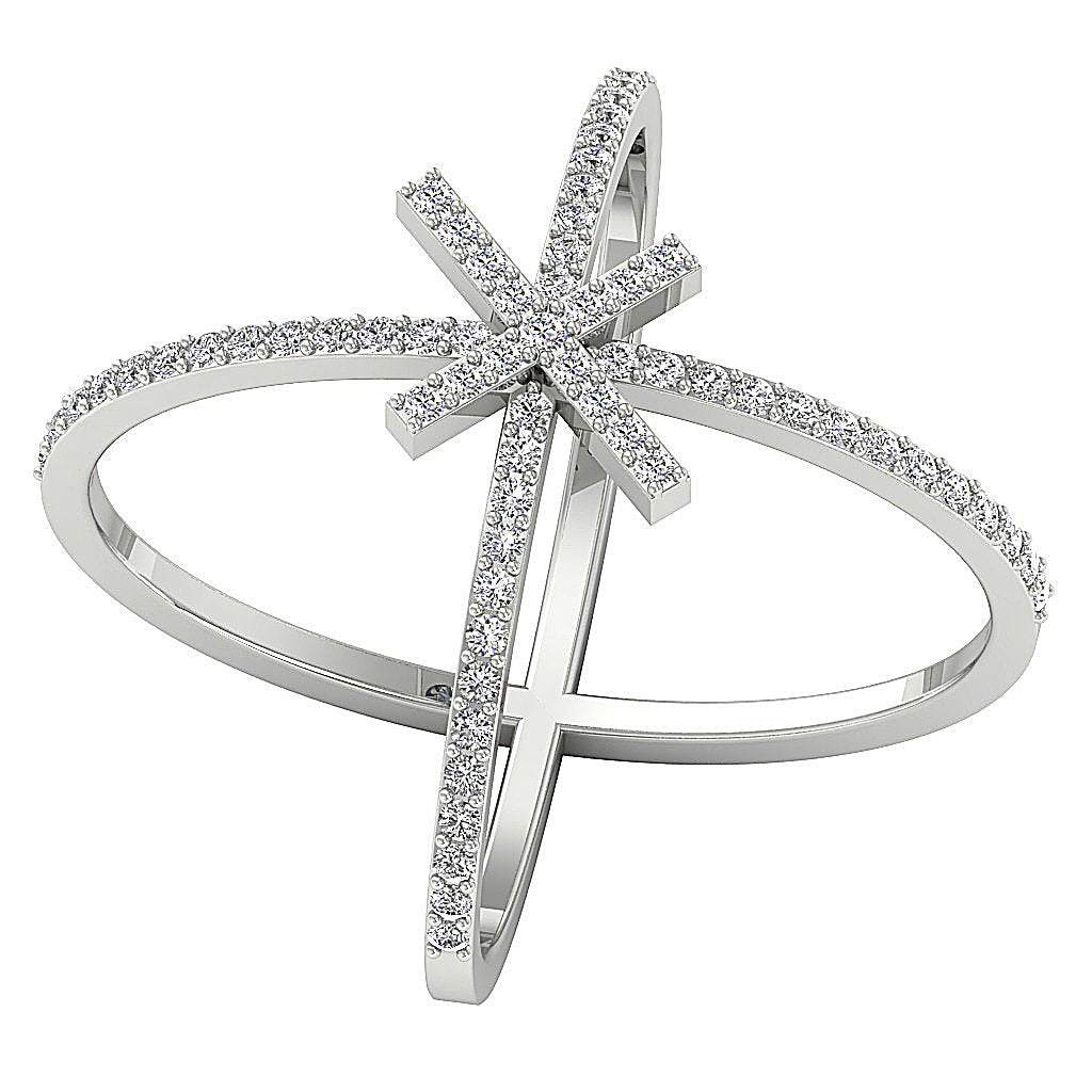 Prong Set Designer Anniversary Ring Round Diamond SI1 G 1.01 Ct 14k Yellow Gold 23.00 MM