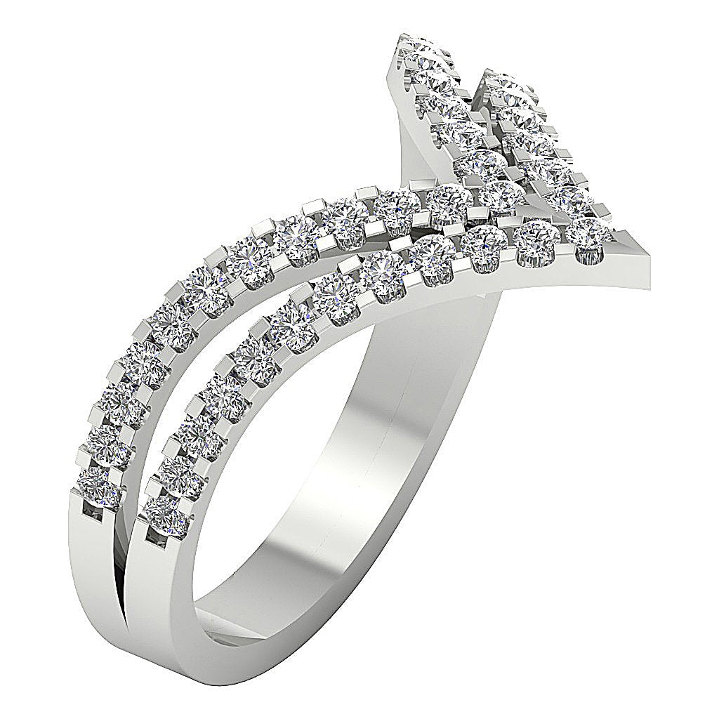 Designer Anniversary Ring Round Diamond SI1 G 0.75 Ct 14K Yellow Gold Prong Set 15.00 MM