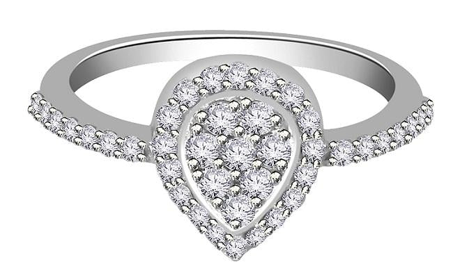 Designer Right Hand Wedding Ring Genuine Diamond I1 G 0.55 Ct 14k White Yellow Rose Gold Prong Set