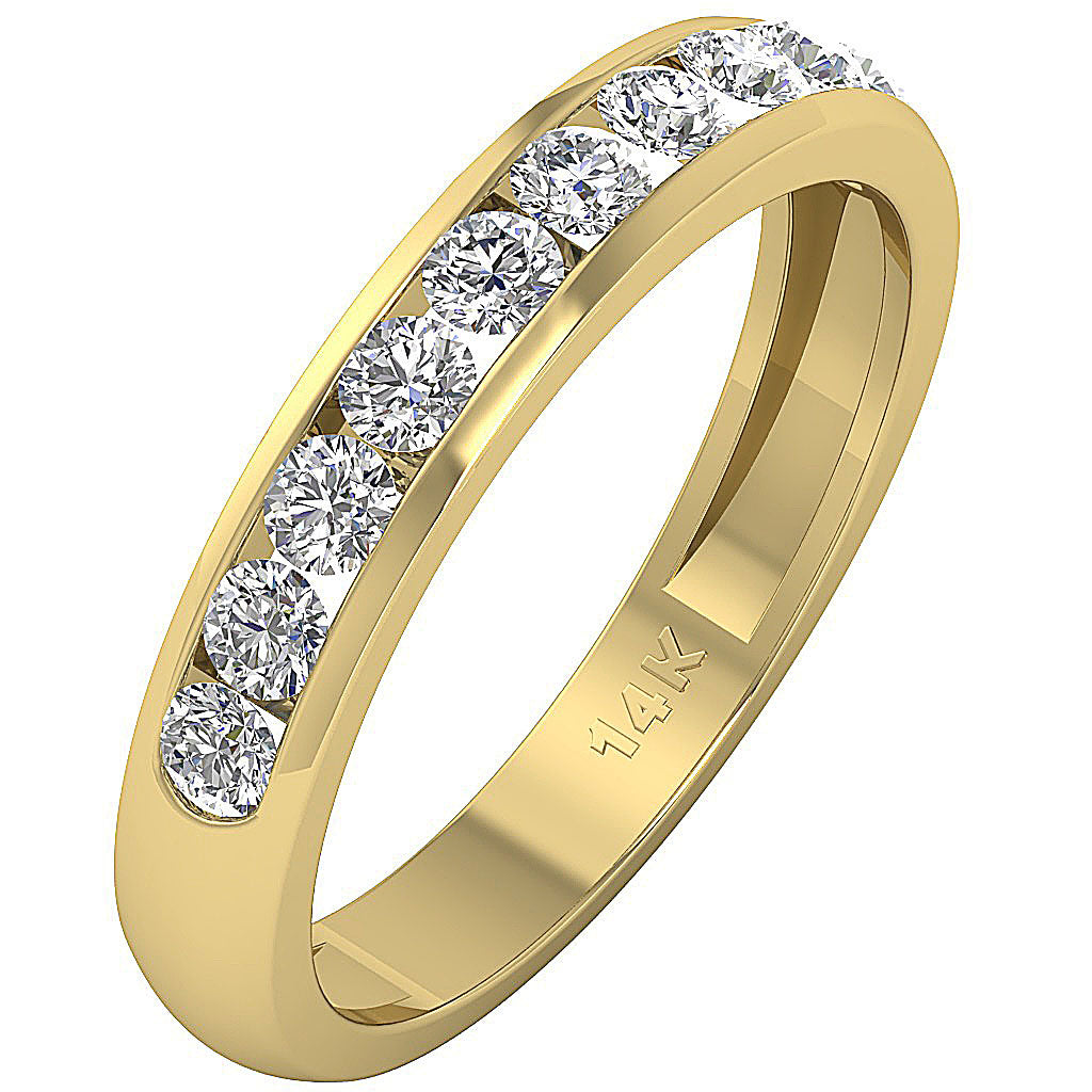 14K Rose Gold Anniversary Ring Round Diamond I1 G 1.00 Ct Channel Set