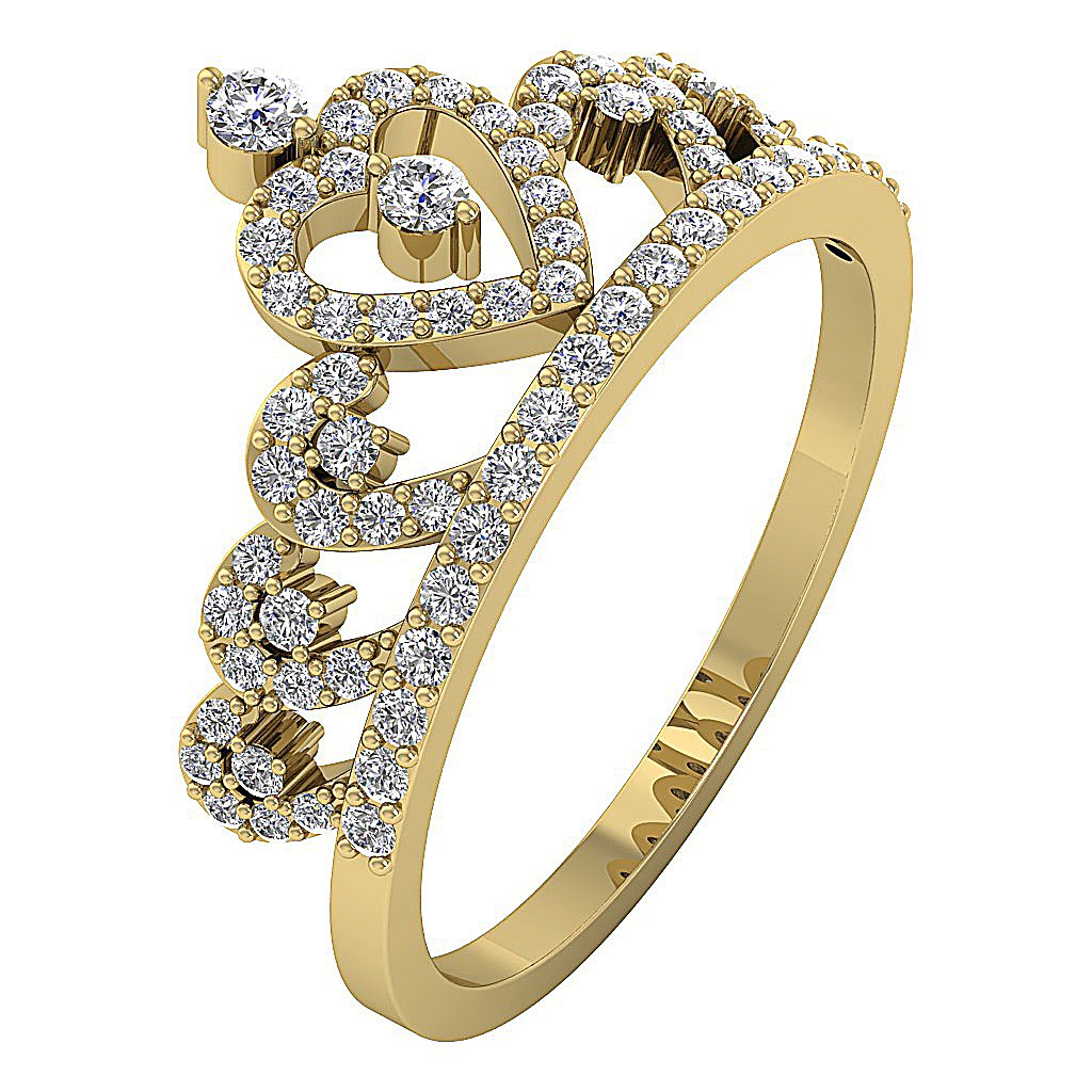 Prong Set 14k Yellow Gold Round Diamond Cut Anniversary Ring SI1 G 0.75 Ct 11.80 MM