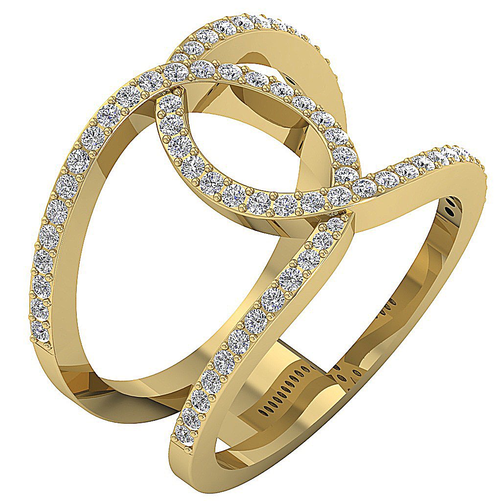 Natural Diamond Designer Engagement Ring SI1 G 0.750 Ct 14K Rose Gold Prong Set 15.45 MM