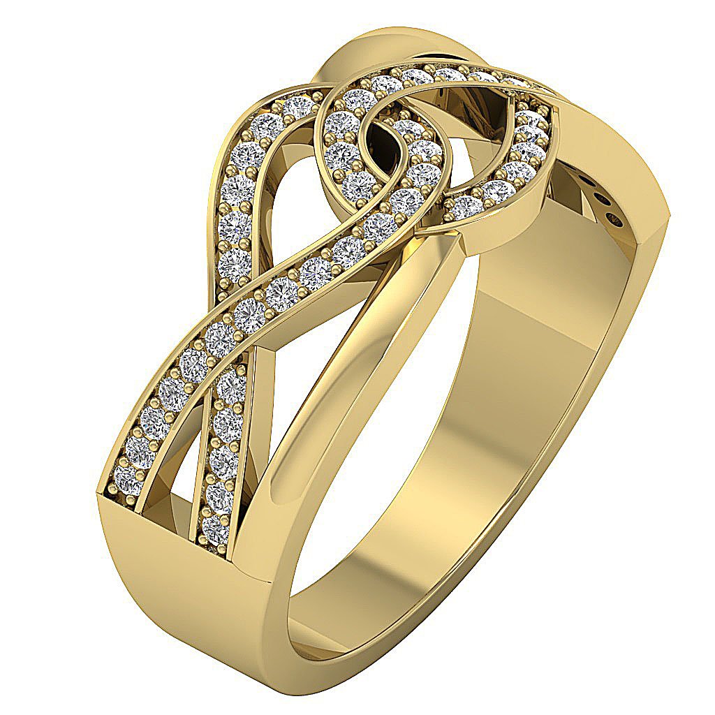 14K Rose Gold Designer Wedding Ring Genuine Diamond I1 G 0.40 Ct Prong Set 9.50 MM