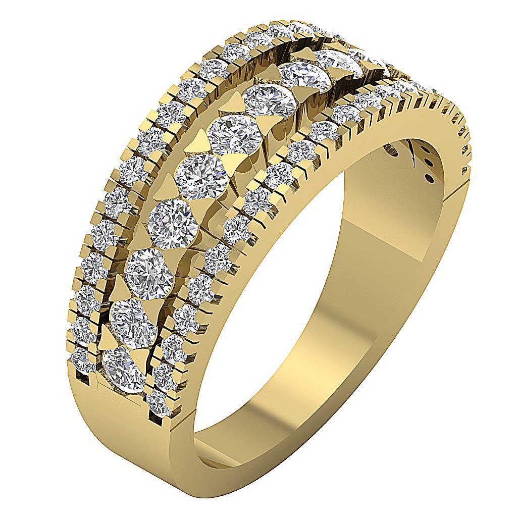 14K Solid Gold Designer Anniversary Ring Round Diamond I1 G 2.00 Ct Prong Set 8.65 MM