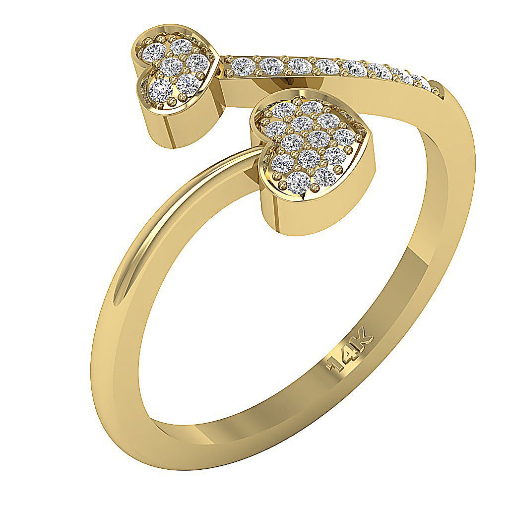 Natural Diamond Engagement Ring Open Prong Set VS1 E 0.20 Ct 14k Solid Gold 12.50 MM